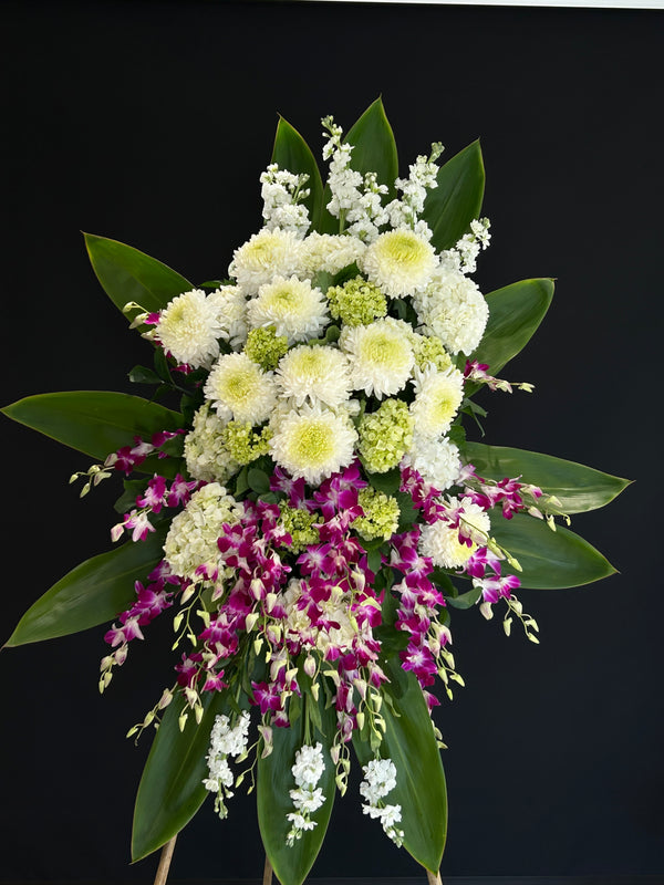 A Tribute of Serenity Standing Spray(23-117) - Yonge Florist